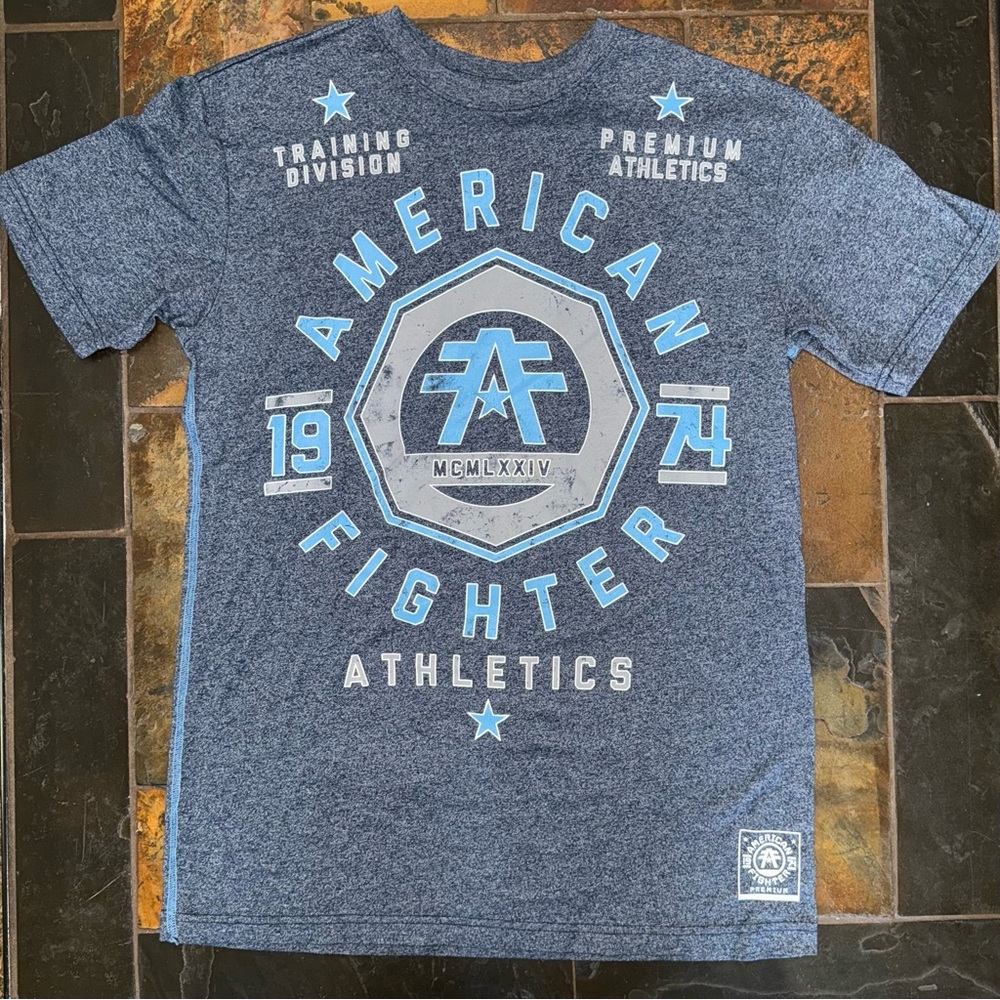 Men's Navy Blue American Fighter Tee / T-Shirt Size Medium